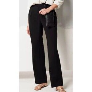 J. Jill Wearever Collection Pleated Trouser Pants Stretch Pockets Black Size Med